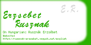 erzsebet rusznak business card