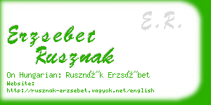 erzsebet rusznak business card